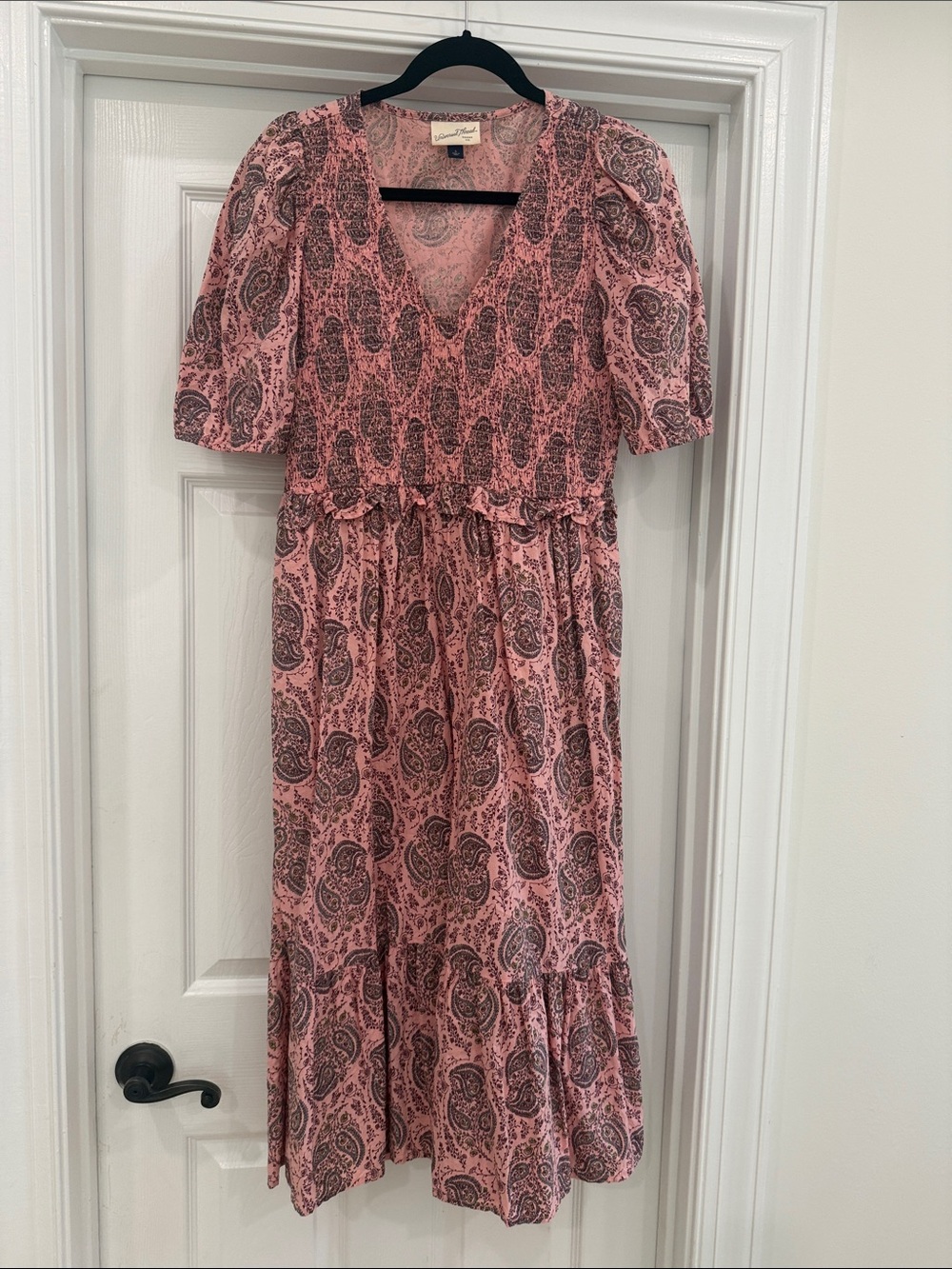 Universal thread Smocked Waist Pink Paisley Midi Dress small